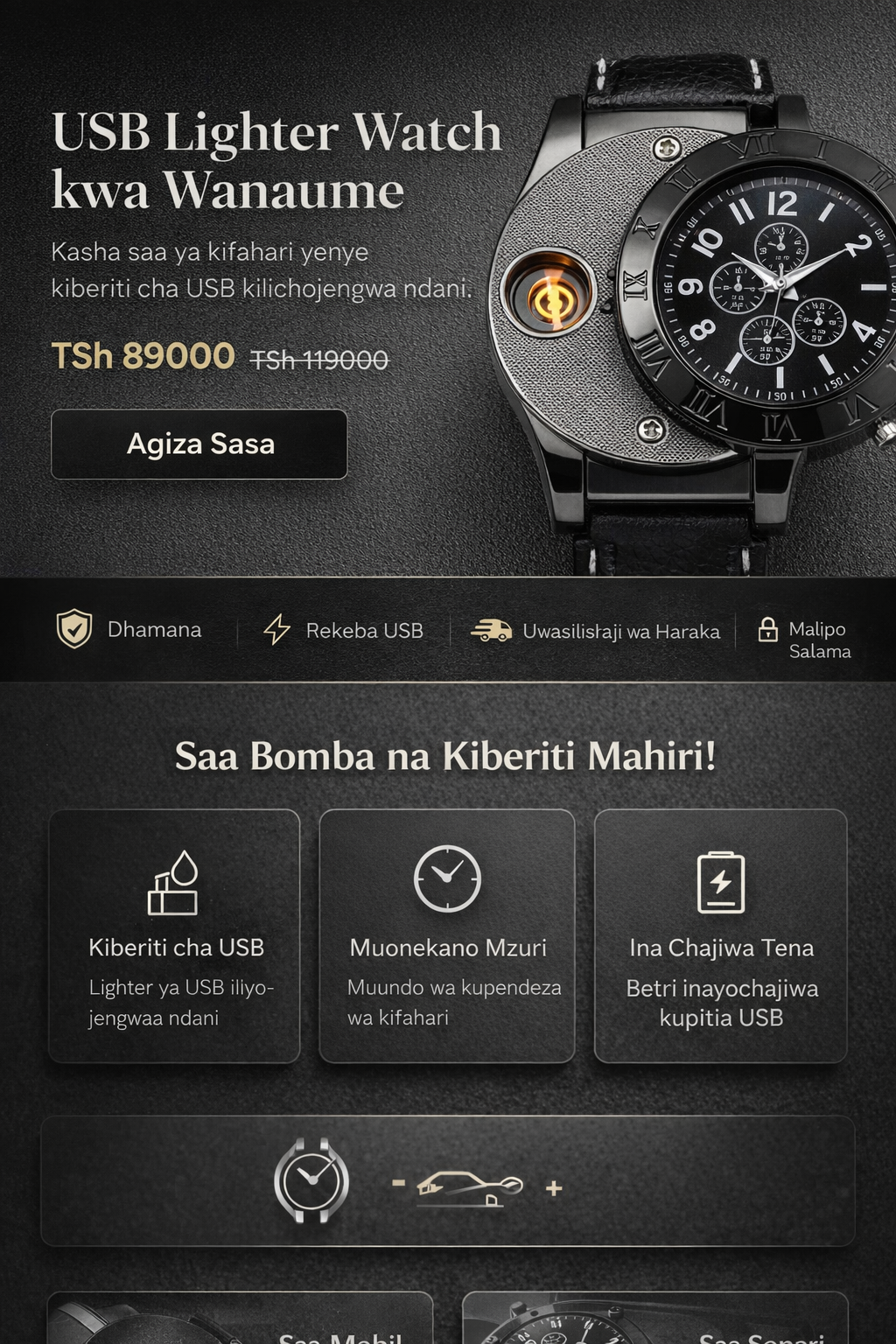 USB Lighter Watch for Men landing part 1