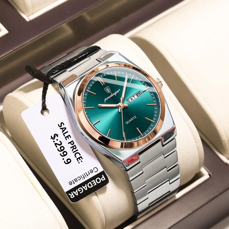 POEDAGAR Luxury Waterproof Quartz Watch for Men